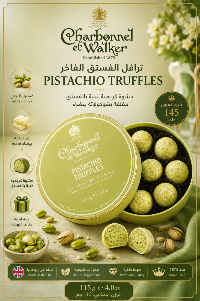 شاربونيل اند ووكر ترافلز الفستق – 115 جم (Charbonnel et Walker Pistachio Truffles 115g)