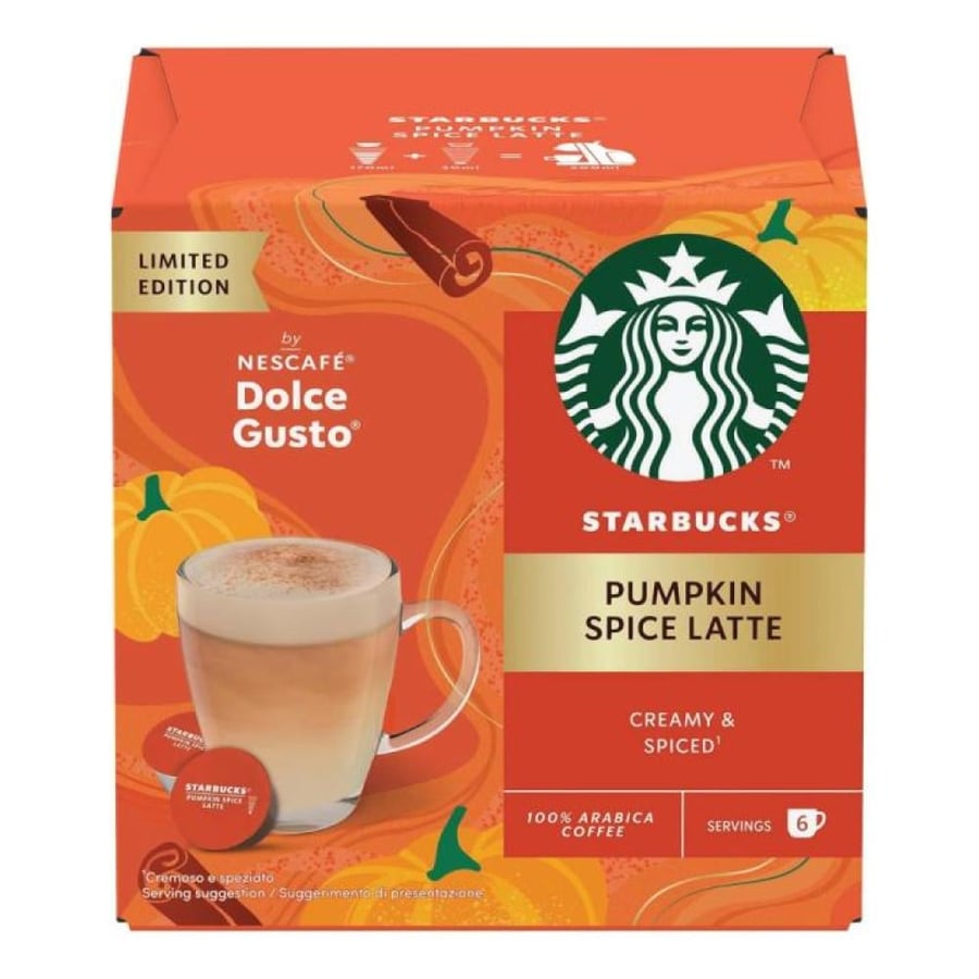 كبسولات ستاربكس دولتشي  بنكهة اليقطين لاتيه دولتشي قوستو – Starbucks Pumpkin Spice Latte Dolce Gusto