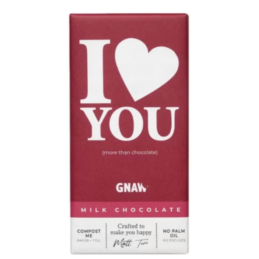 جناو شوكولاتة بالحليب I ️ YOU 80 جم – هدية شوكولاتة فاخرة | Gnaw I Love You Milk Chocolate