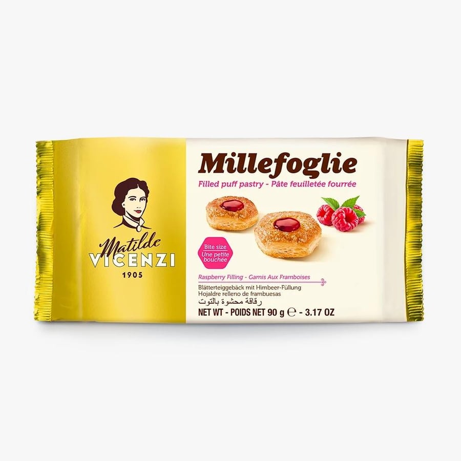 ميلفويلي ماتيلدي فيتشنزي بحشوة التوت 90 جم Matilde Vicenzi Millefoglie Raspberry