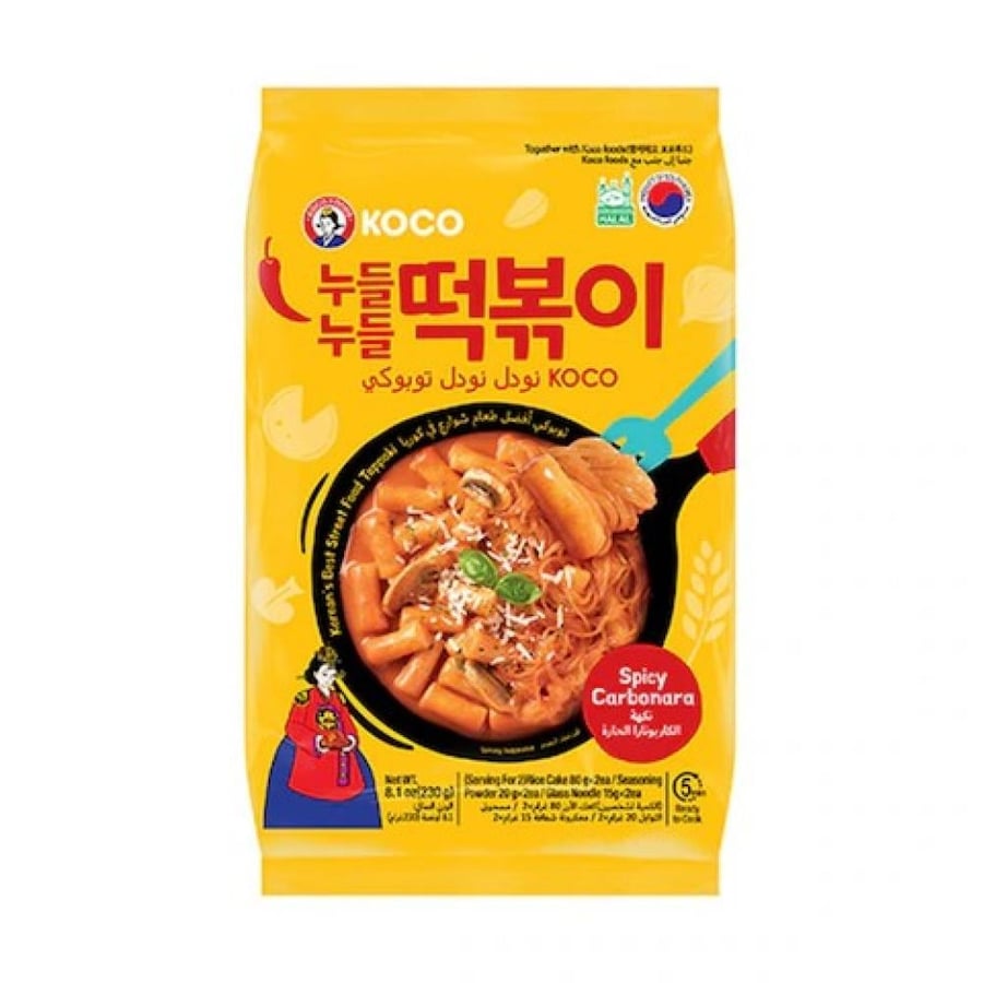 توبوكي كوري كاربونارا حار 230 جم– KOKO Spicy Carbonara Topokki