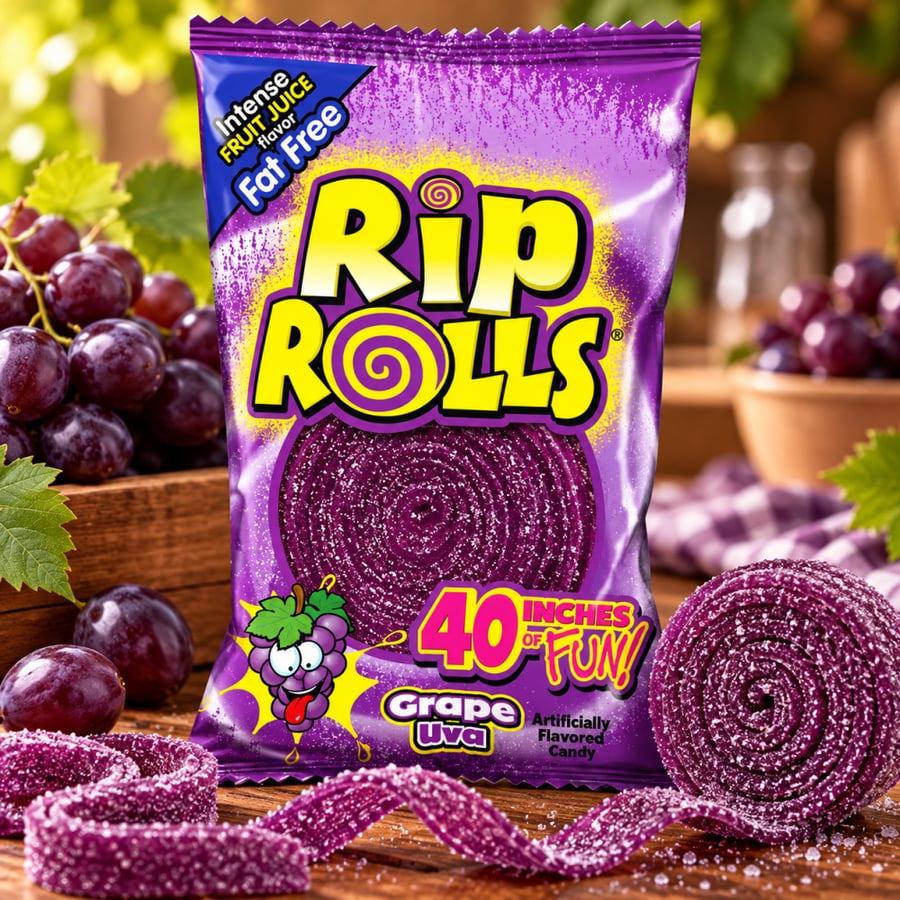 ريب رولز حلوى رول بنكهة العنب – Rip Rolls Grape