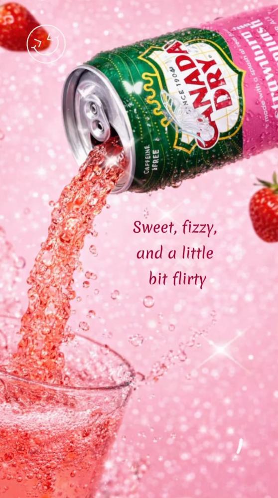 كندا دراي زنجبيل بالفراولة 355 مل – Canada Dry Strawberry Ginger Ale