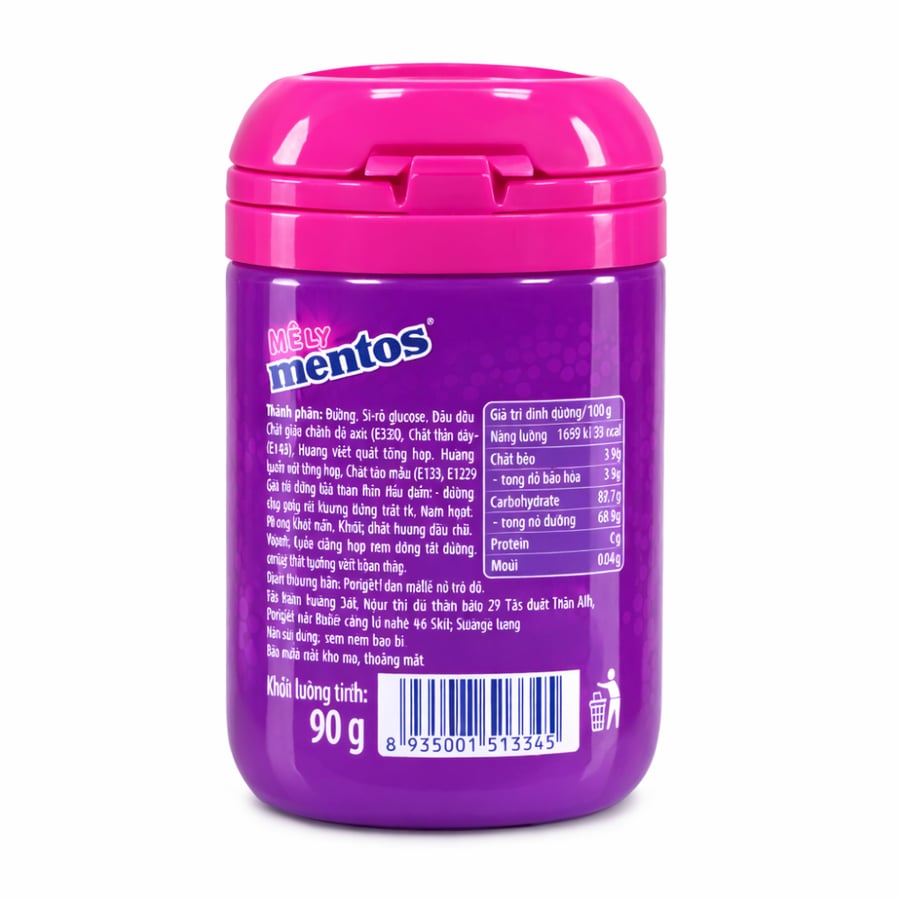 حلوى منتوس ميلي بنكهة التوت المشكل 90 جم | Mentos Mely Mixed Berry Flavour