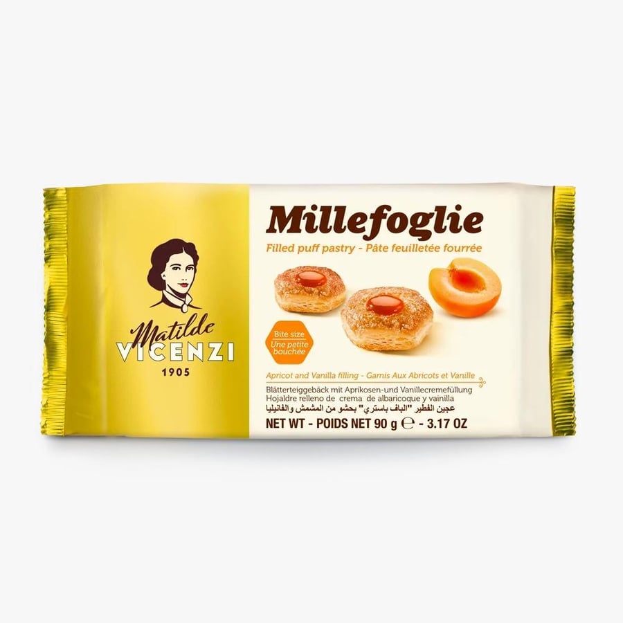 ميلفويلي ماتيلدي فيتشنزي بالمشمش والفانيلا –  90 جم Matilde Vicenzi Millefoglie Apricot & Vanilla