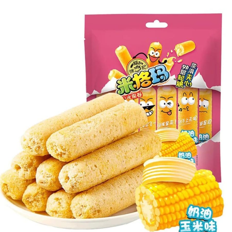 Chinese Crispy Corn Rice Rolls Sweet Corn Flavor Snack