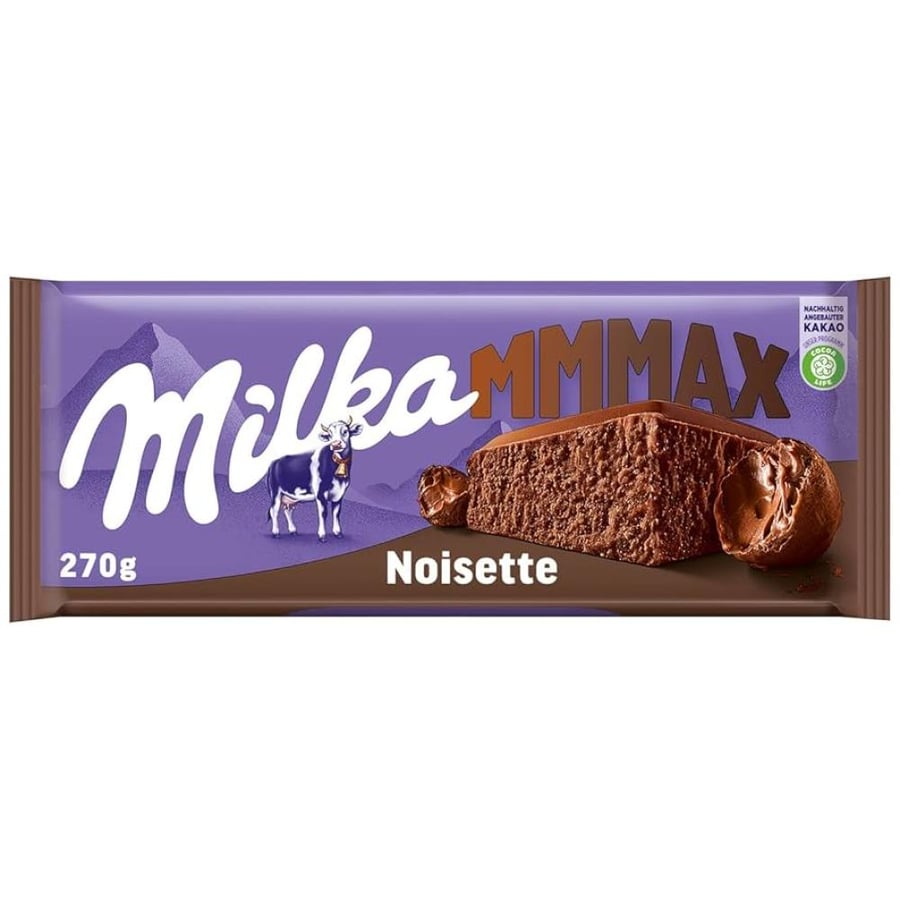 ميلكا لوح شوكولاتة نوازيته كريمة البندق 270جم - Milka MMMAX Noisette
