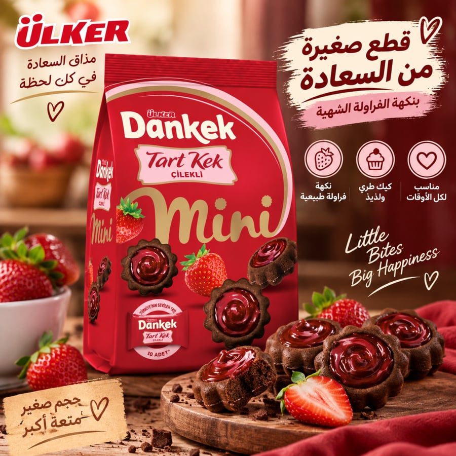 اولكر فطيرة الفراولة الصغيرة دانكيك في كيس فردية 150 جم Ulker