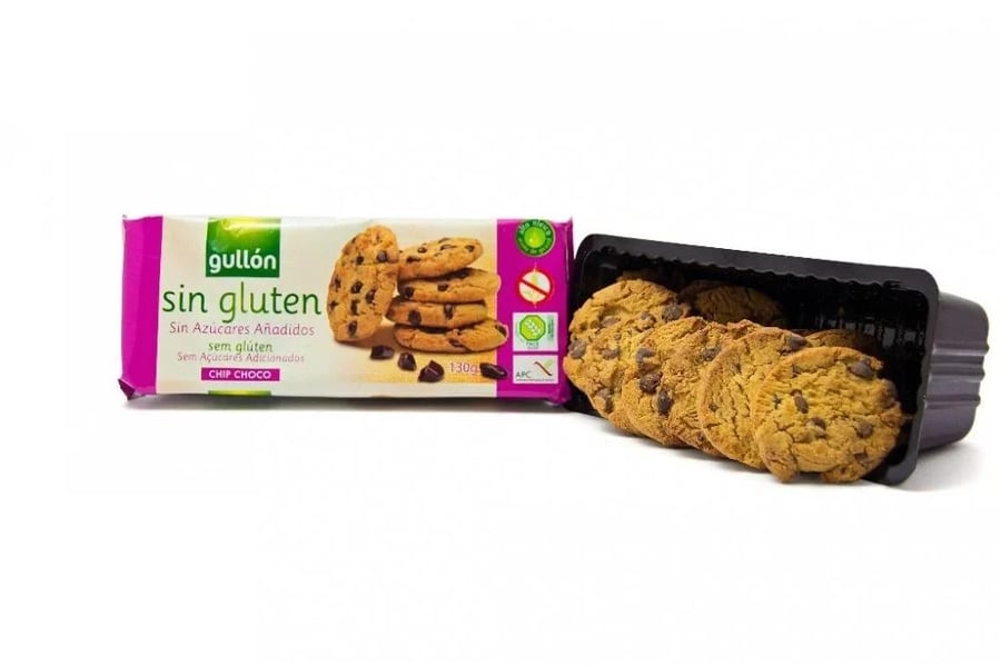 جولون بسكويت برقائق الشوكولاتة خالي من الجلوتين وبدون سكر مضاف 130 جم – Gullón Gluten Free Chip Choco