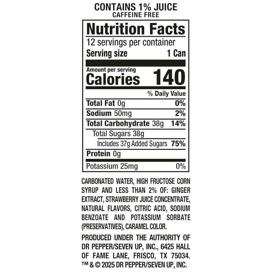 كندا دراي زنجبيل بالفراولة 355 مل – Canada Dry Strawberry Ginger Ale