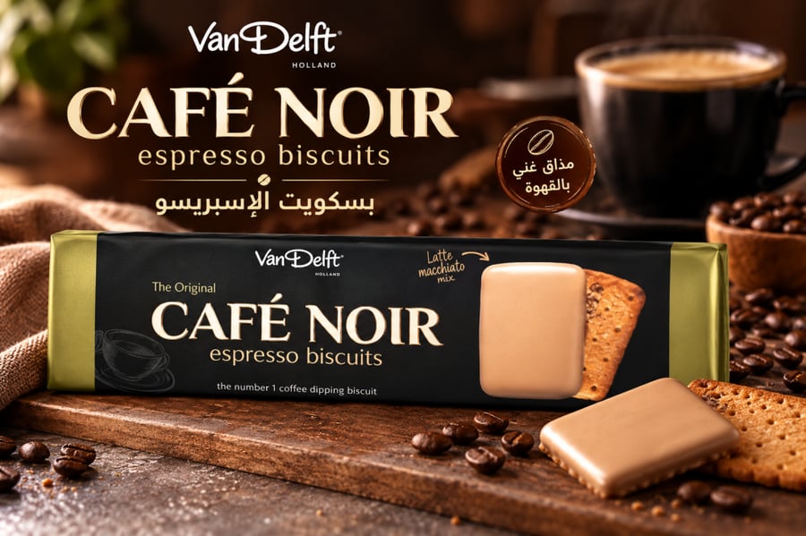 بسكويت فان ديلفت كافيه نوار بطبقة بنكهة الإسبريسو – Van Delft Café Noir