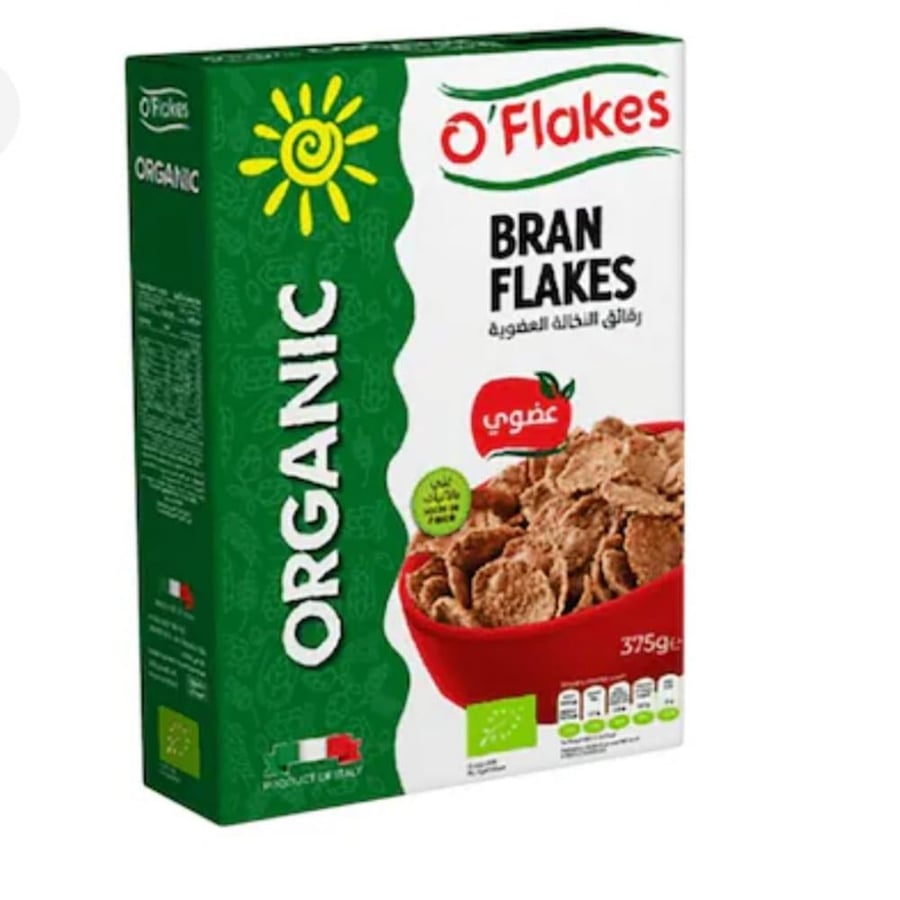 اوفليكس رقائق النخالة العضوية 375 جم | O'Flakes Organic Bran Flakes
