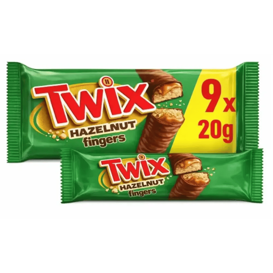شوكولاتة تويكس بنكهة البندق 9 اصابع × 20 جرام - Twix Hazelnut Fingers 180g