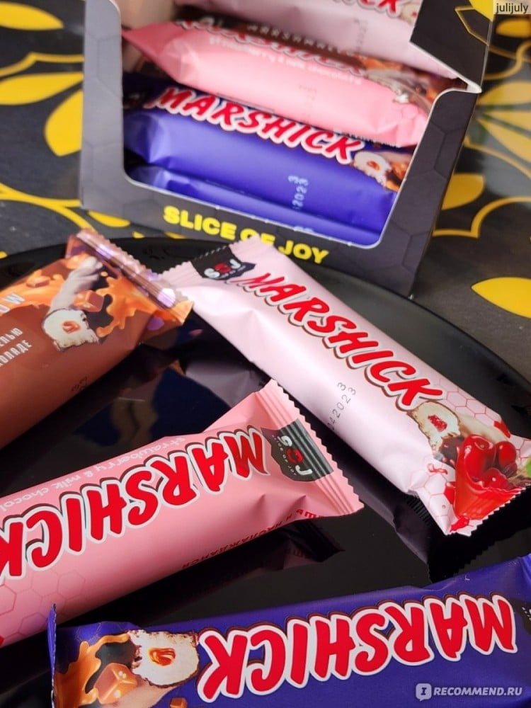بروتين بار مارشميلو "PROTEIN BAR" مارشيك بالكرز وشوكلا بالحليب خالي من السكر 50 جرام روسي