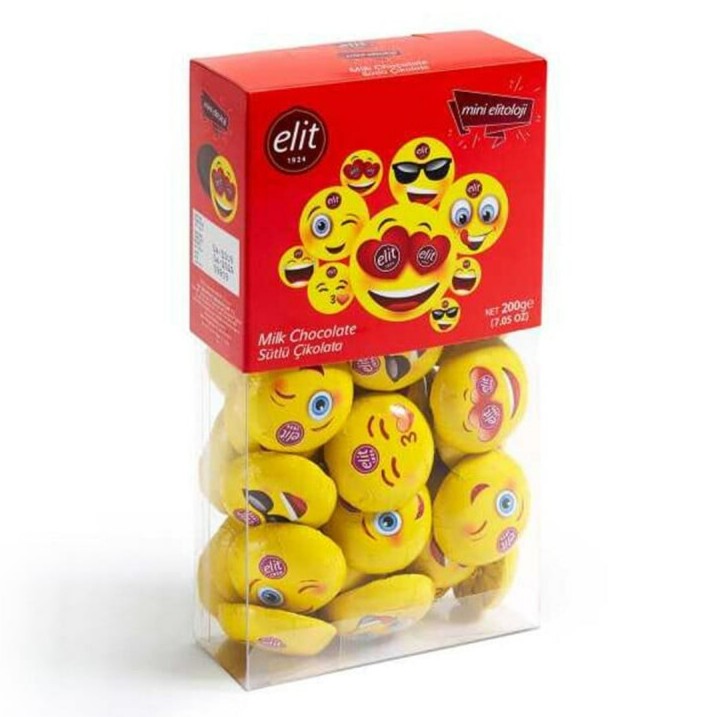 شوكولاتة ايليت بالحليب على شكل إيموجي – Elite Mini Emoticon Milk Chocolate 200 جم