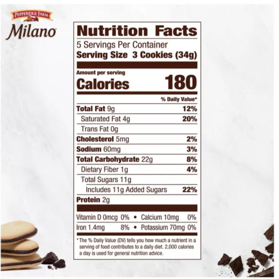 كوكيز ميلانو بالشوكولاتة الداكنة من بيبردج فارم 170 جم – Pepperidge Farm Milano Dark Chocolate Cookies