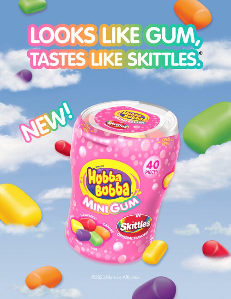 هوبا بوبا ميني علك بنكهة سكيتلز 40 حبة – Hubba Bubba Mini Gum Skittles