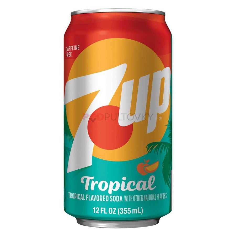 سفن اب 7UP تروبيكال بنكهة الخوخ والمانجو – 355 مل