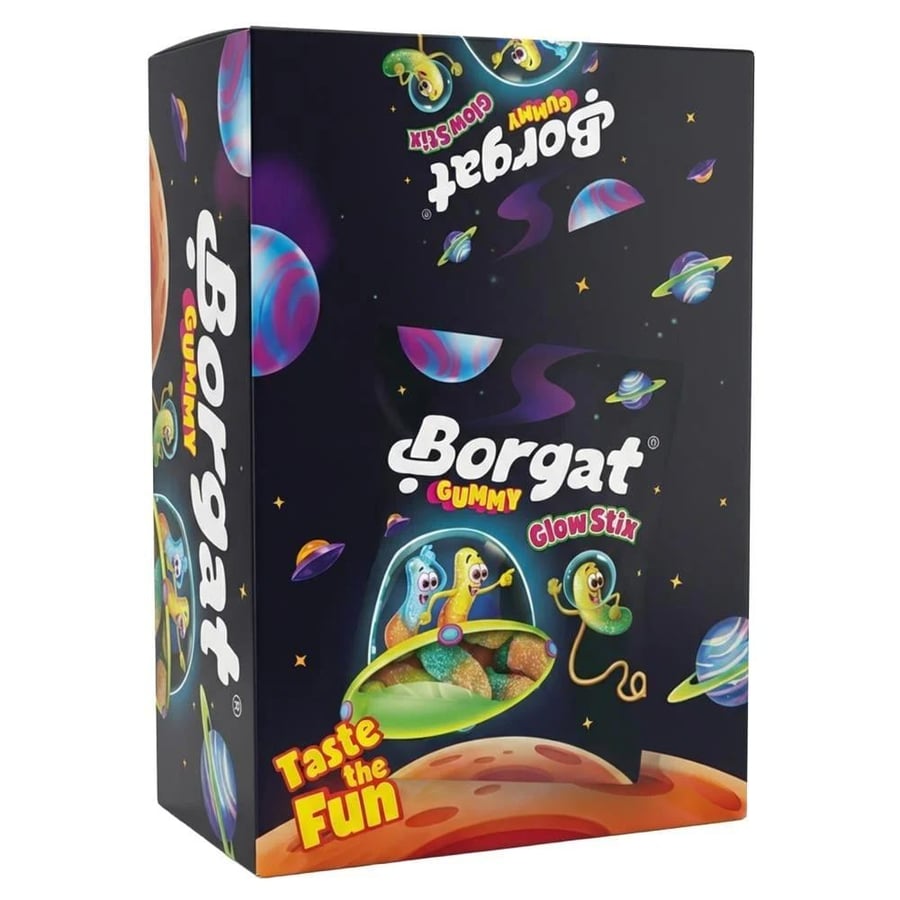 حلوى بورغات جمي جلو ستيكس – Borgat Gummy Glow Stix Candy