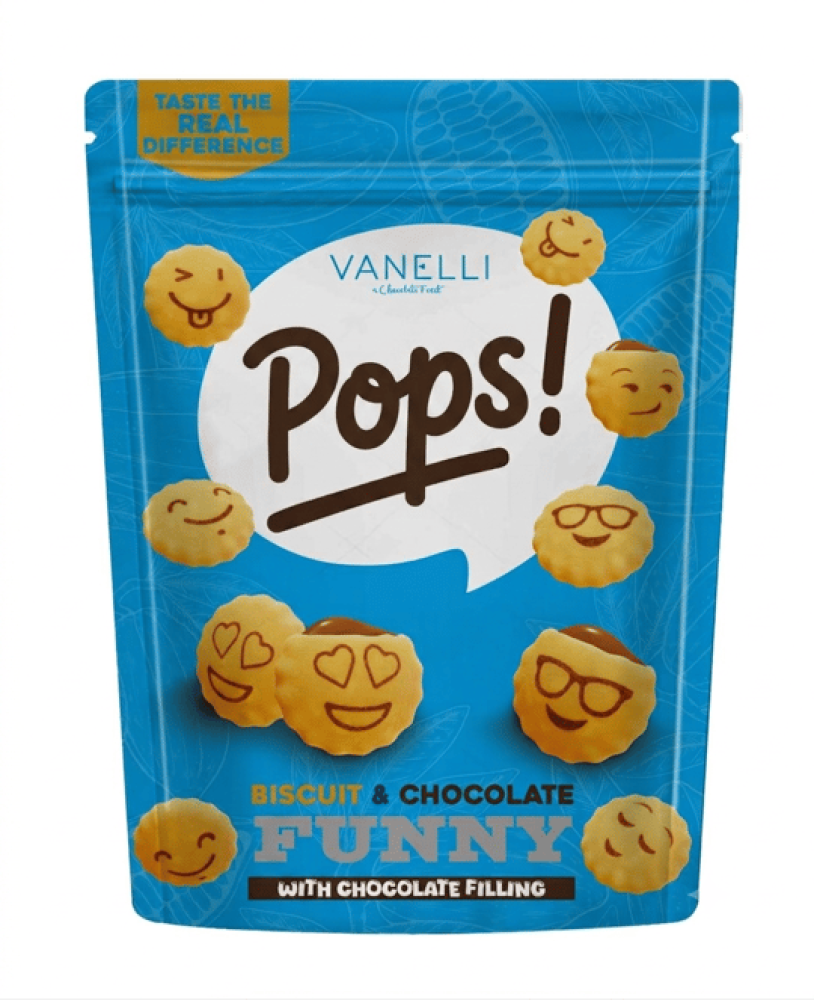 فانيلي بوبس بسكويت محشو بالشوكولاتة 100 جم – Vanelli Pops