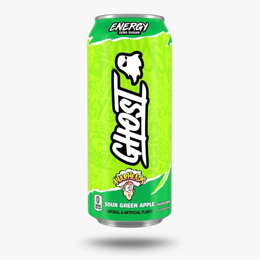 مشروب الطاقة غوست نكهة التفاح الأخضر الحامض – بدون سكر – 473 مل  Ghost EnergySour Green Apple