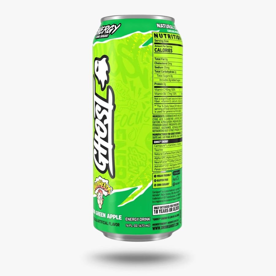 مشروب الطاقة غوست نكهة التفاح الأخضر الحامض – بدون سكر – 473 مل  Ghost EnergySour Green Apple