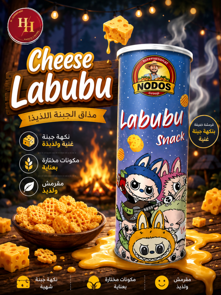 شيبس نودوس لابوبو بطعم الجبن 90 جم – Labubu Cheese Snack