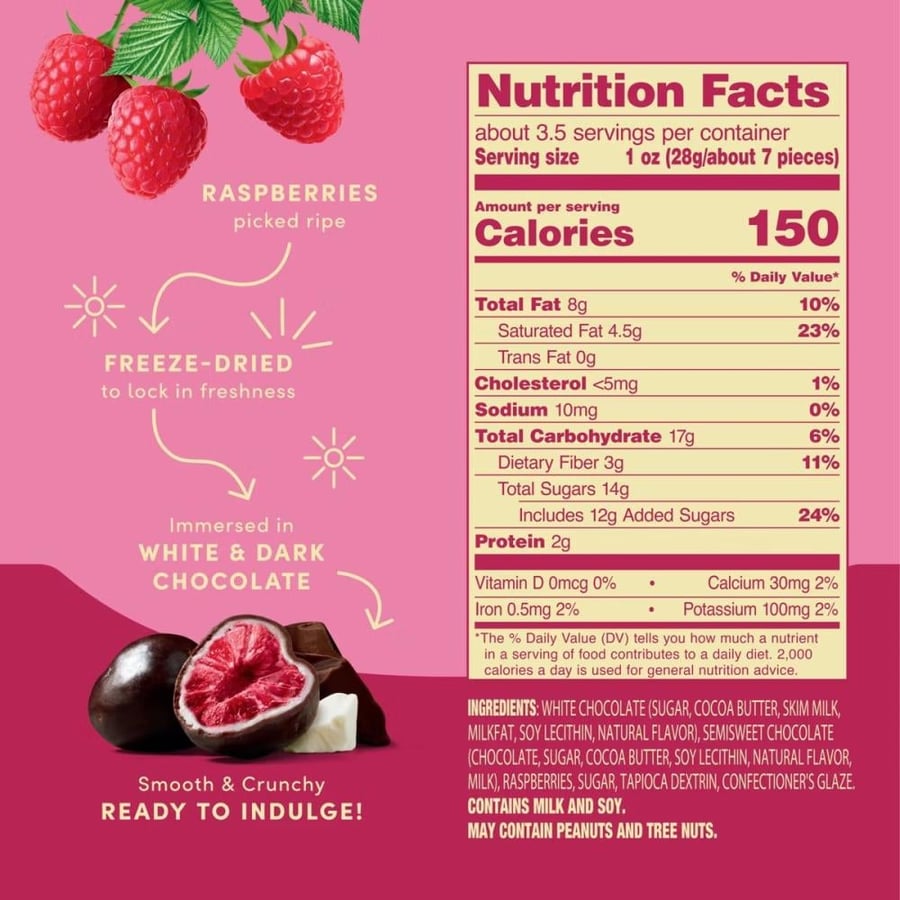 ترو فرو توت العليق مجفف بالتجميد بالشوكولاتة الداكنة والبيضاء – Tru Fru Dark & White Chocolate
