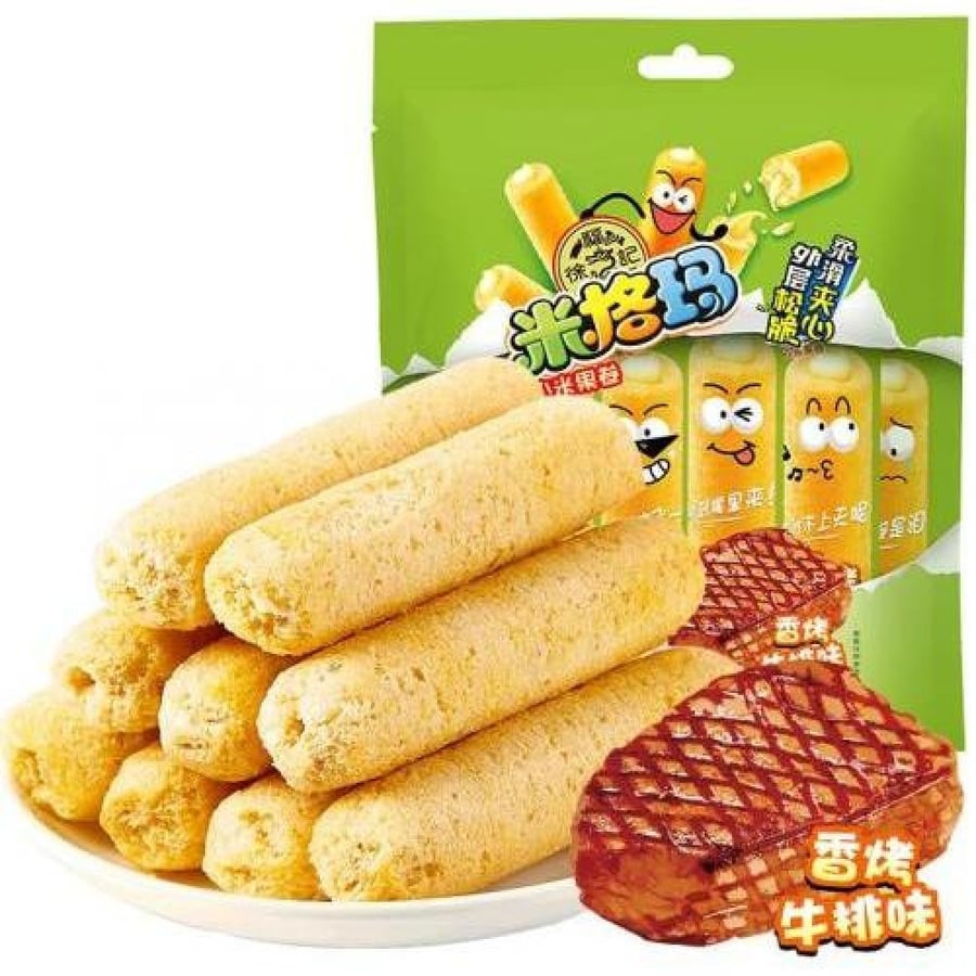 Chinese Crispy Rice Rolls Beef Steak Flavor Snack