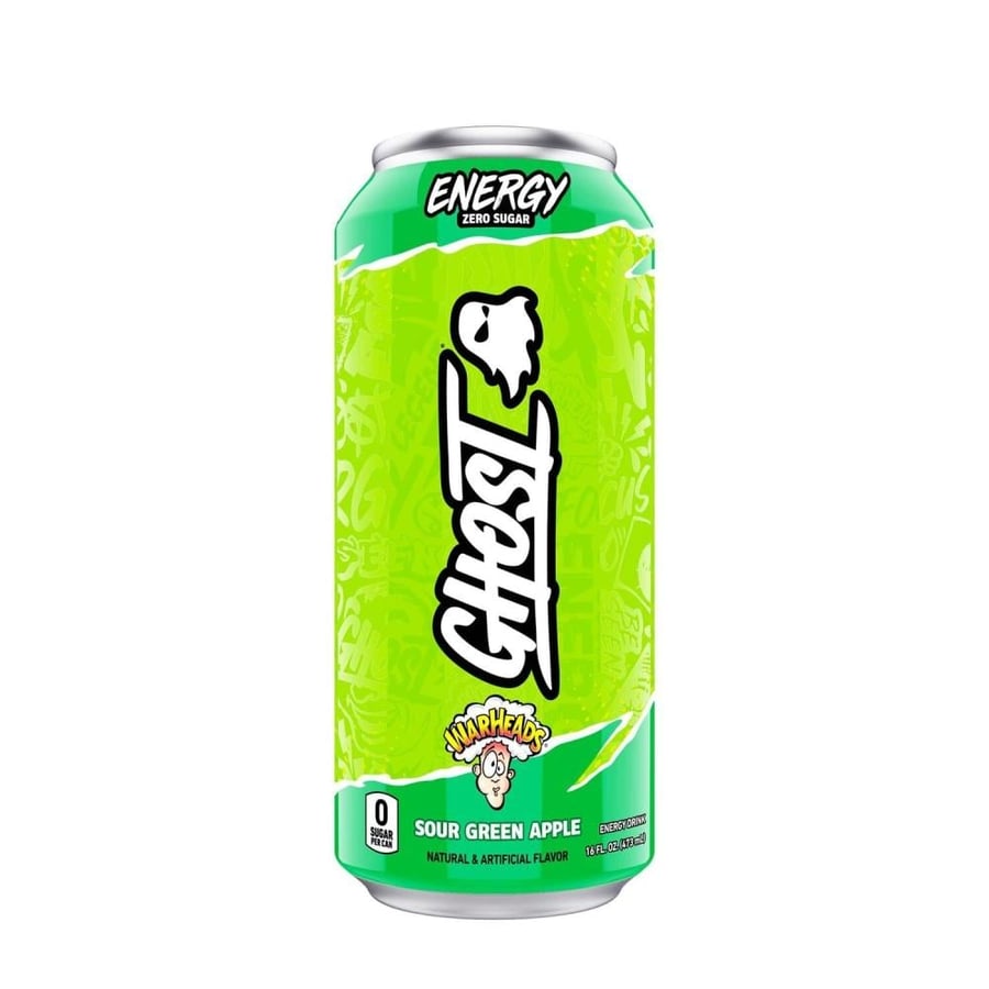 مشروب الطاقة غوست نكهة التفاح الأخضر الحامض – بدون سكر – 473 مل  Ghost EnergySour Green Apple