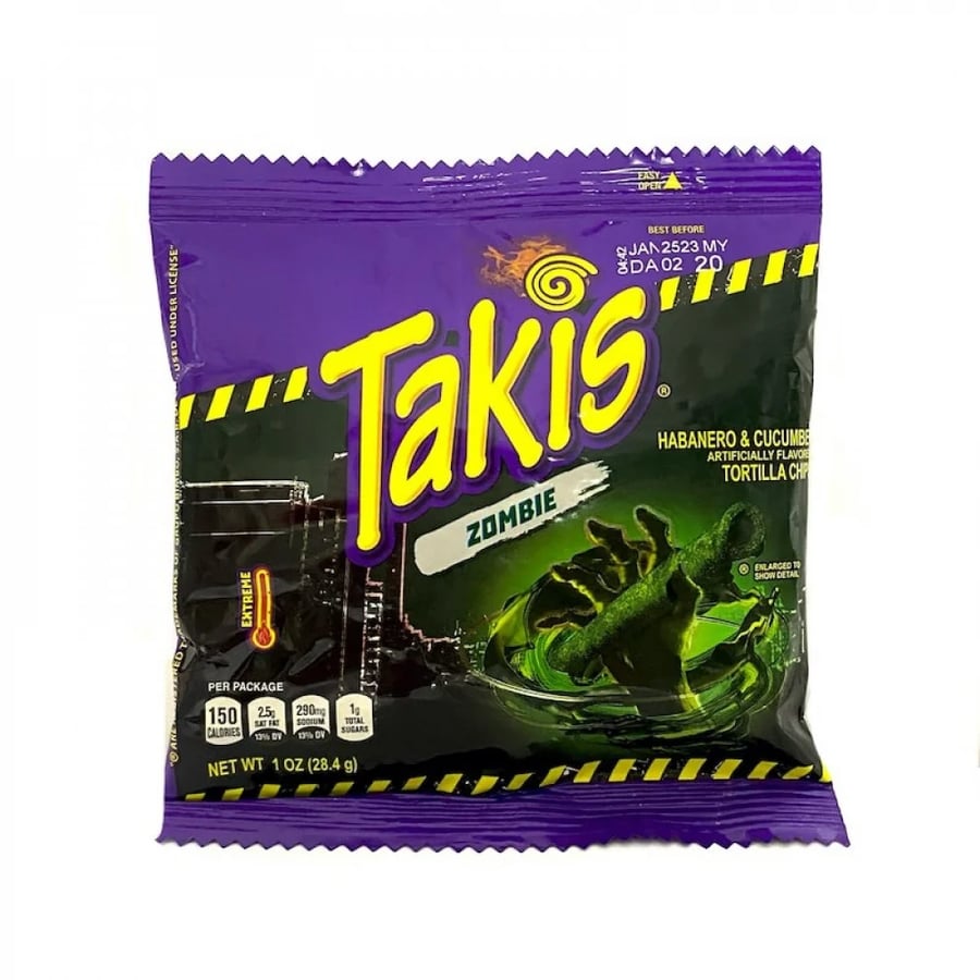 تاكيس زومبي نكهة الهالبينو والخيار  28.4 جم – Takis Zombie Habanero & Cucumber