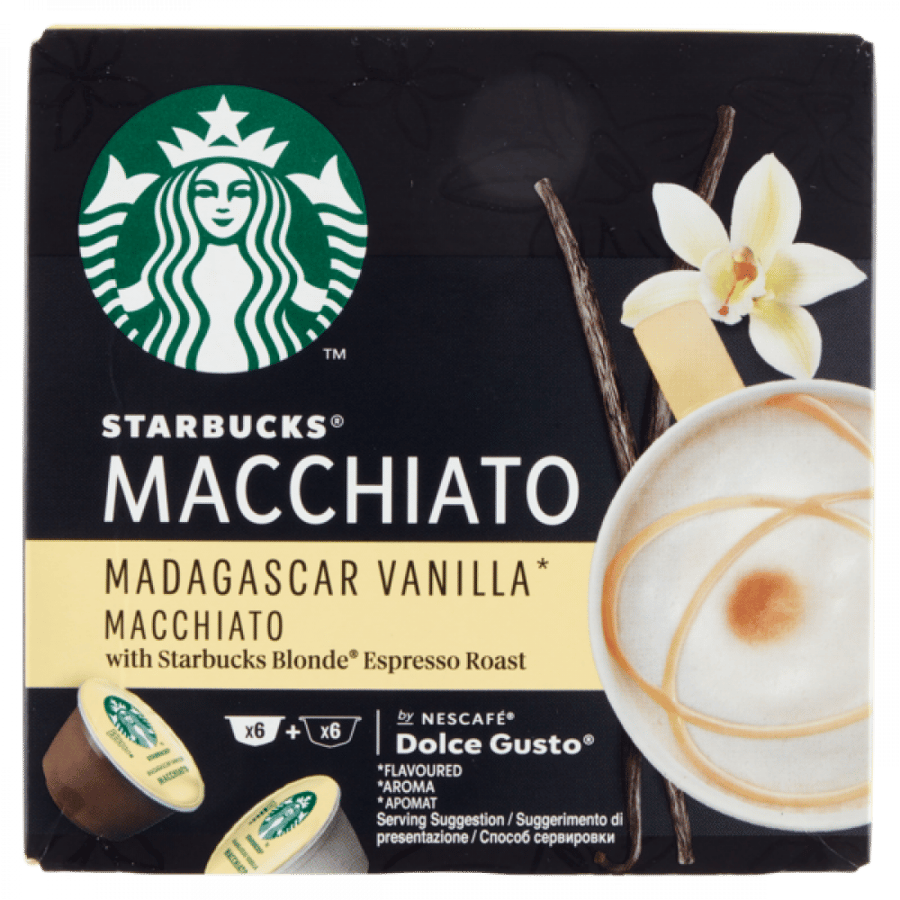 كبسولات ستاربكس دولتشي فانيلا مدغشقر ماكياتو – Starbucks Madagascar Vanilla Macchiato متوافق مع Dolce Gusto