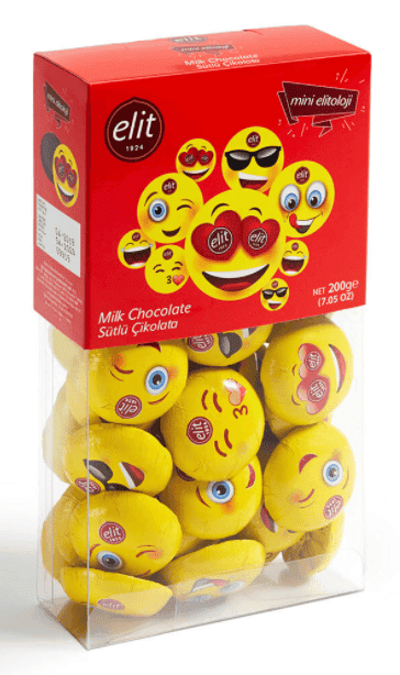 شوكولاتة ايليت بالحليب على شكل إيموجي – Elite Mini Emoticon Milk Chocolate 200 جم