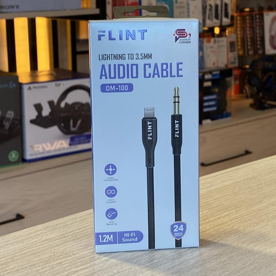 كيبل صوت من LIGHTNING TO AUX 3.5MM من شركة FLINT