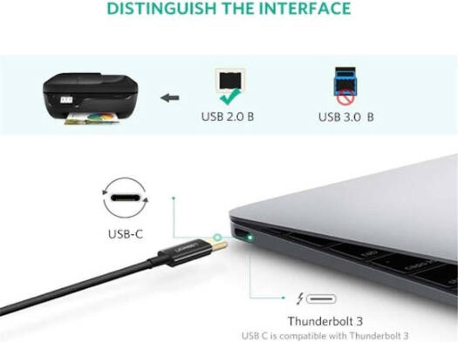 كابل طابعة USB-C إلى USB 2.0 من شركة UGREEN