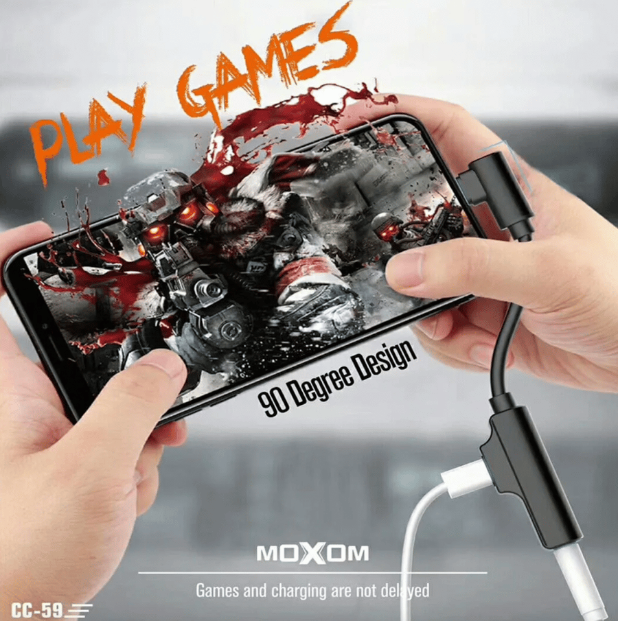 وصلة شحن و صوت بمنفذ LIGTNING من شركة MOXOM