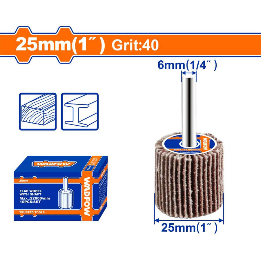 اصبع سنفرةعلى دريل طبقات 25mm P40 WADFOW WYW2501