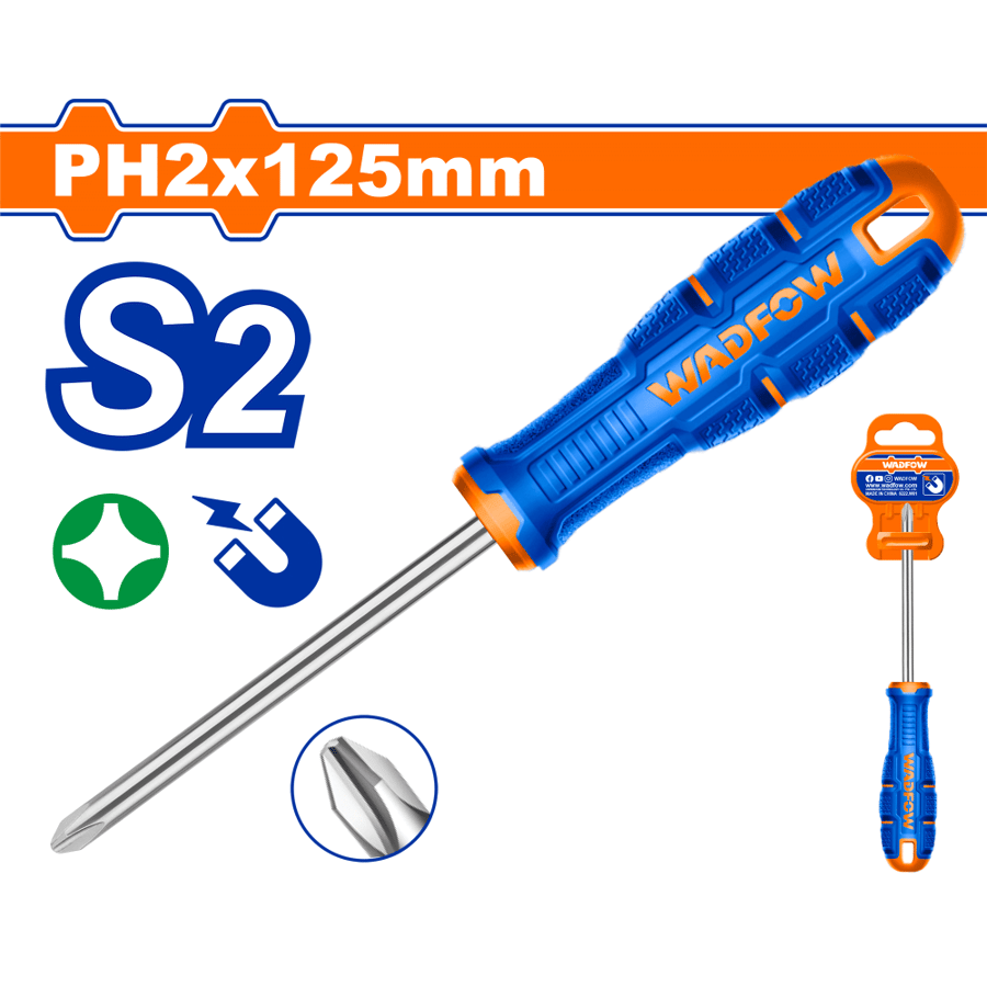 مفك يد ربل مربع PH2x125mm 5" WADFOW WSDB225