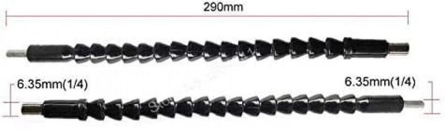Flexible connector for screwdrivers, attaches to the drill
