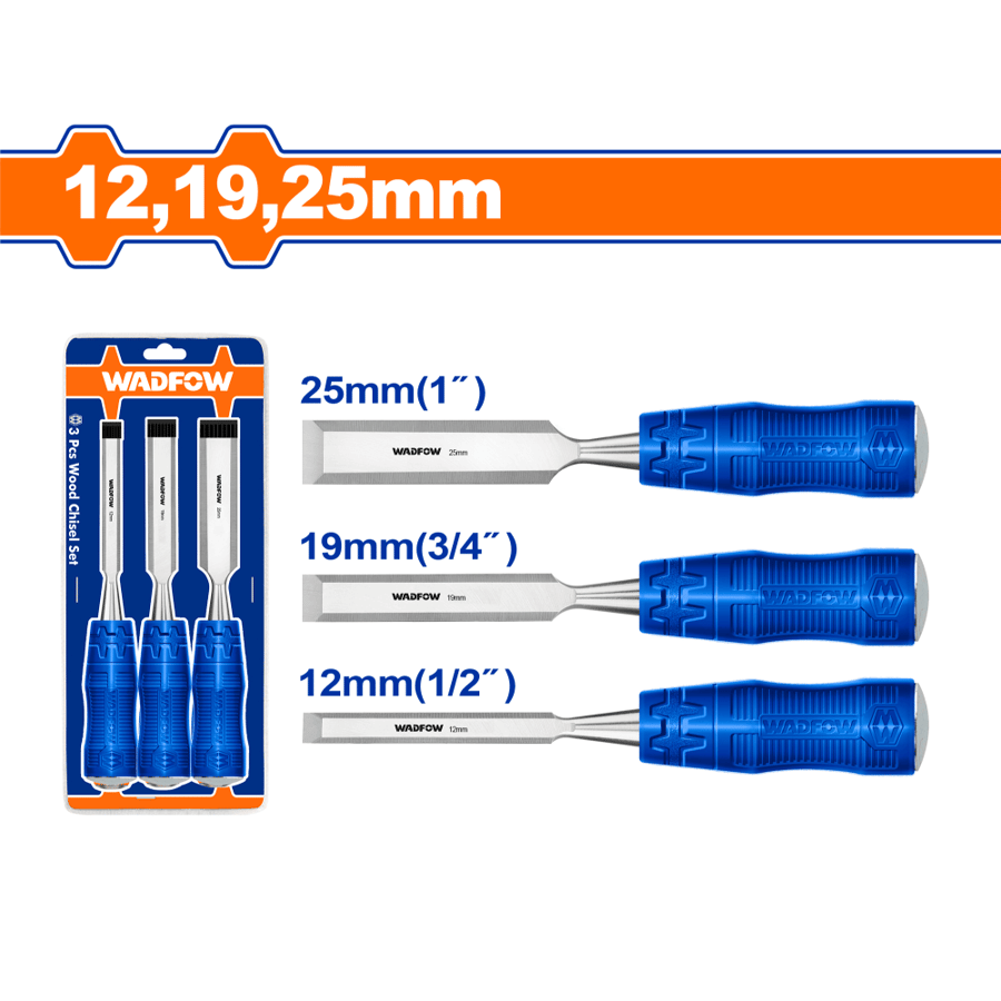 طقم ازميل خشب يد بلاستيك 3pcs WADFOW WWC2203