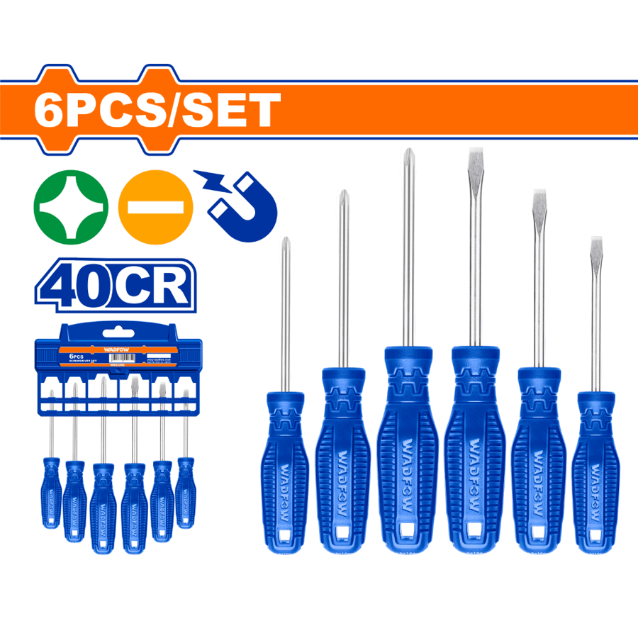 طقم مفكات يد ازرق 6Pcs WADFOW WSS2206