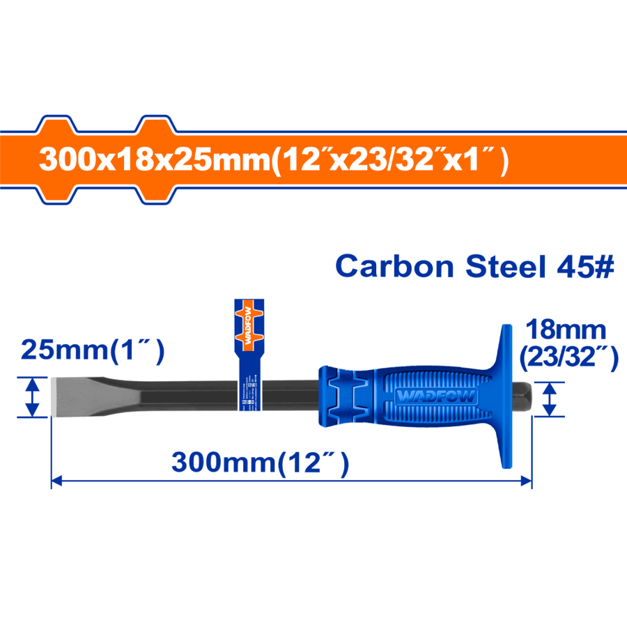 إزميل تكسير يد بلاستيك عريض 18mm*300mm WADFOW WCC1302