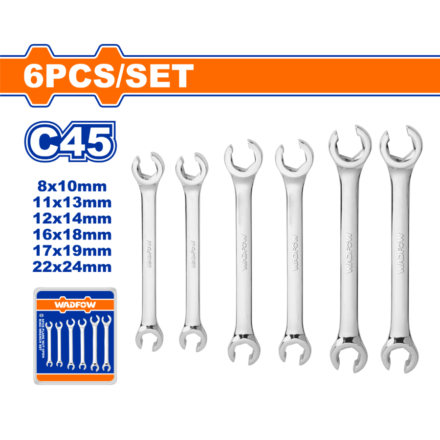 طقم مفتاح مشترك 8 - 24mm 6pcs WADFOW WDS2406
