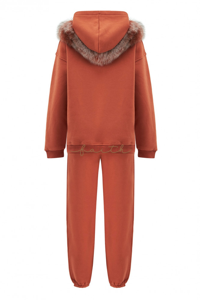 HOODY SWEATSHIRT FLEECE SET FOX ON SHOULDERS
