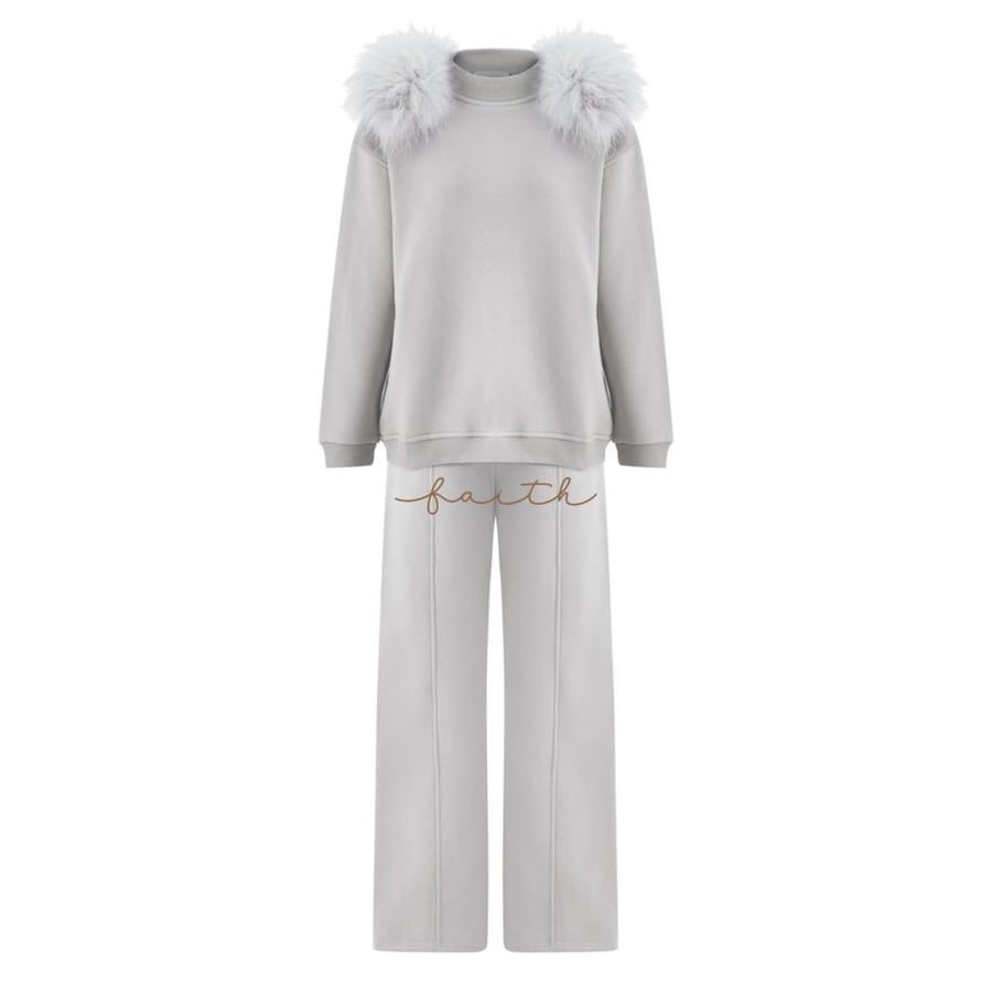 HIGH-NICK SWEATSHIRT FLEECE SET RAKOON ON SHOULDERS