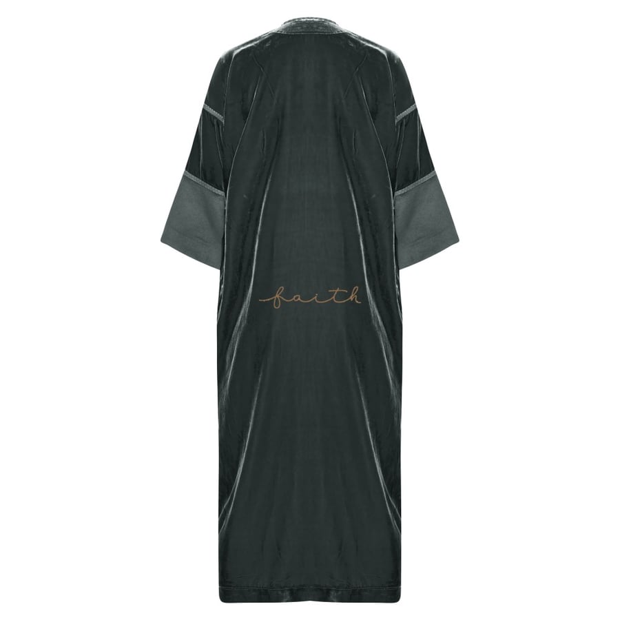 GREY VELVET & PYTHON ABAYA