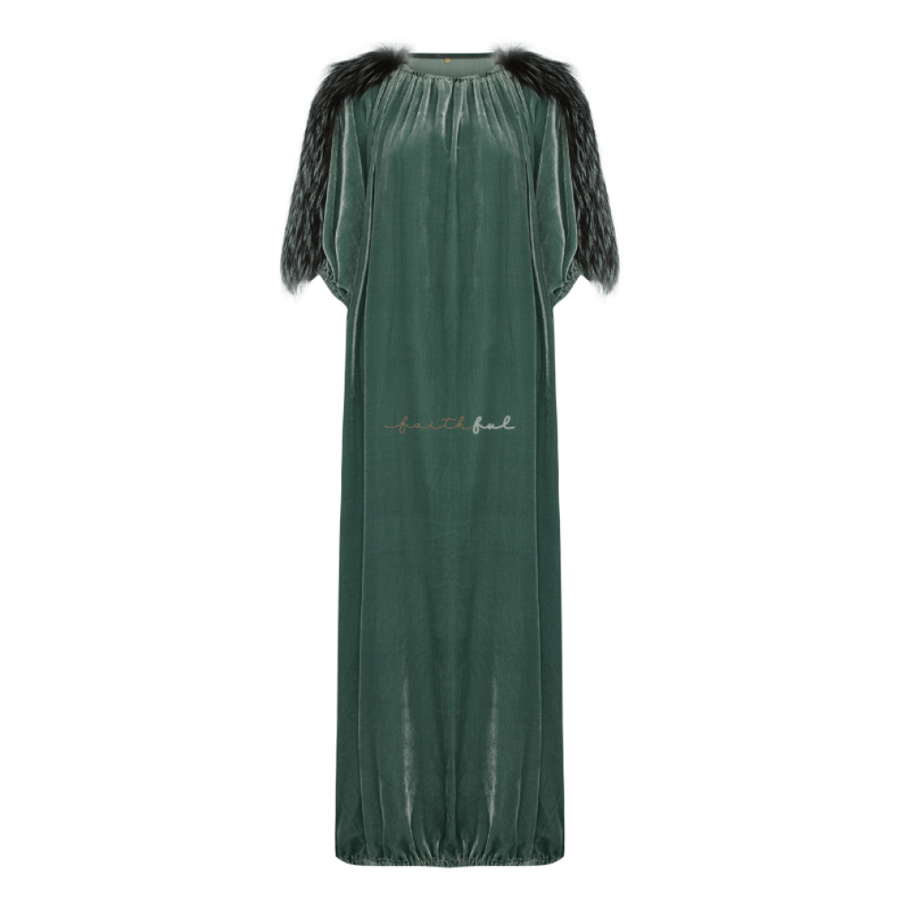Silver fox velvet dress