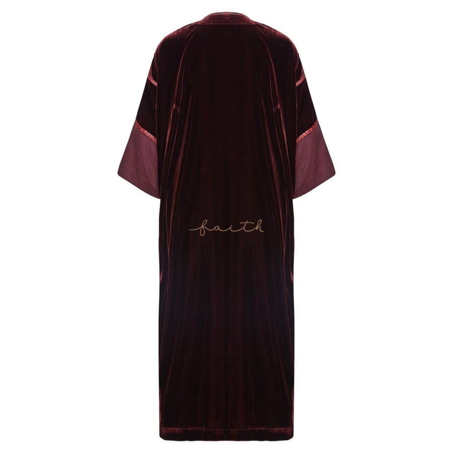 BURGUNDY VELVET & PYTHON ABAYA