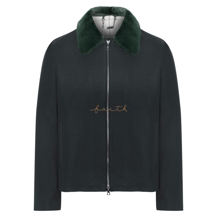 KHAKI CASHMERE MINK COLLAR