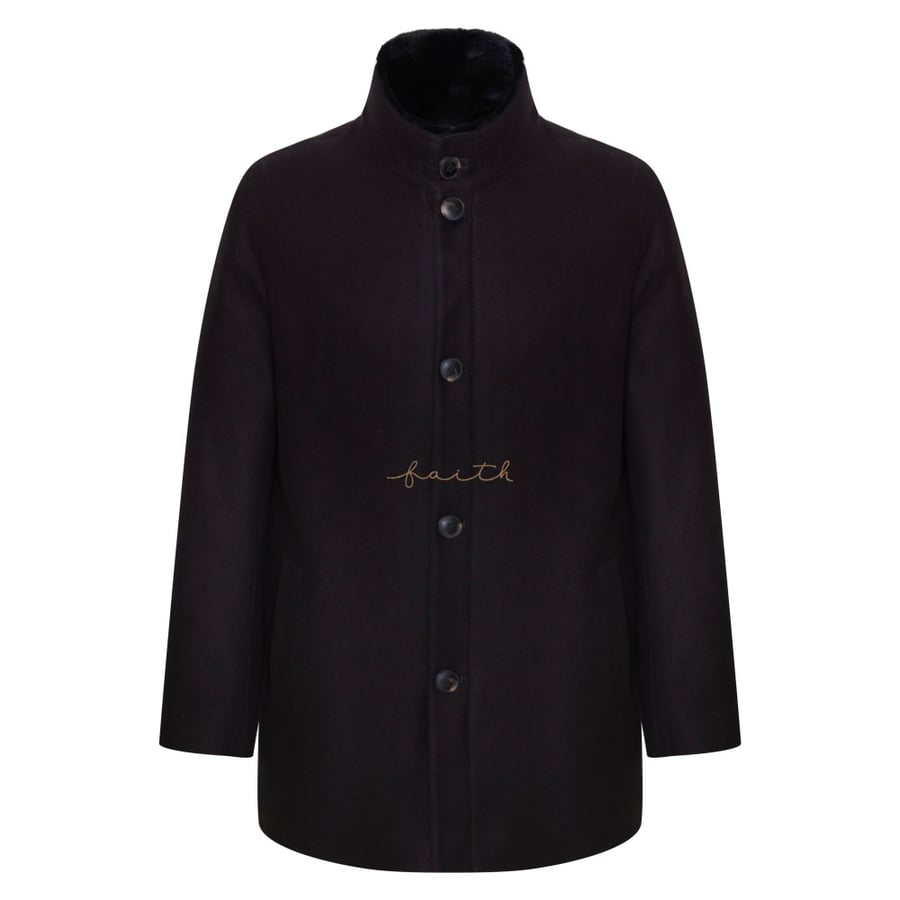 BLACK LEATHER NECK JACKET